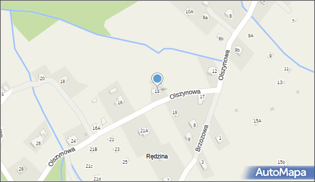 Rychwałd, Olszynowa, 14, mapa Rychwałd