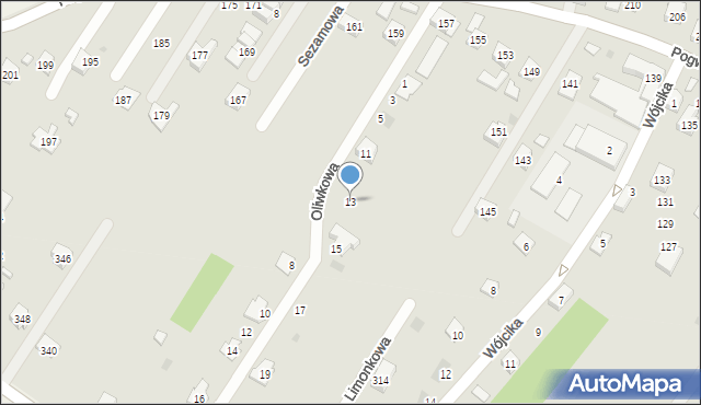 Rzeszów, Oliwkowa, 13, mapa Rzeszów