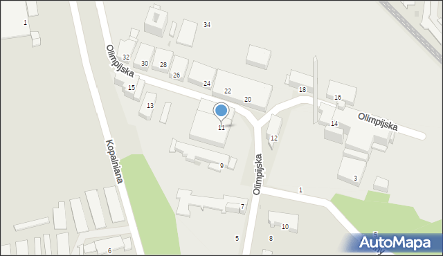 Siemianowice Śląskie, Olimpijska, 11, mapa Siemianowice Śląskie