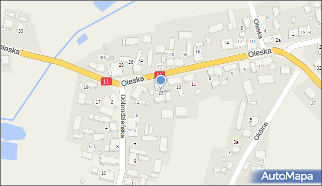 Sieraków Śląski, Oleska, 15, mapa Sieraków Śląski