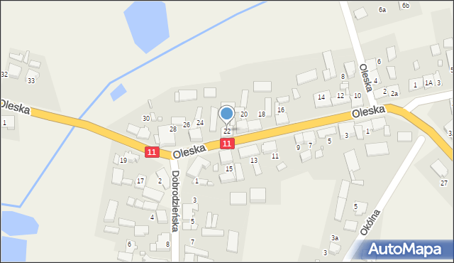 Sieraków Śląski, Oleska, 22, mapa Sieraków Śląski