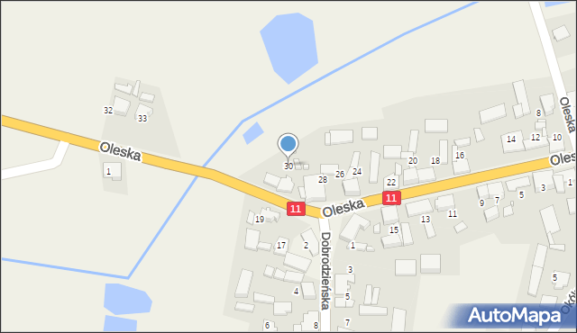 Sieraków Śląski, Oleska, 30, mapa Sieraków Śląski