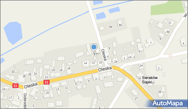 Sieraków Śląski, Oleska, 8, mapa Sieraków Śląski