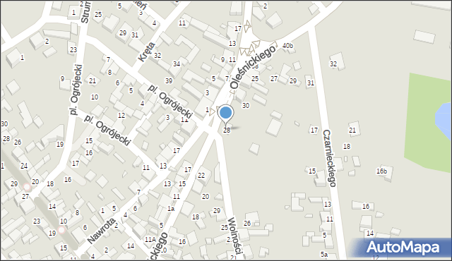 Siewierz, Oleśnickiego Zbigniewa, 28, mapa Siewierz