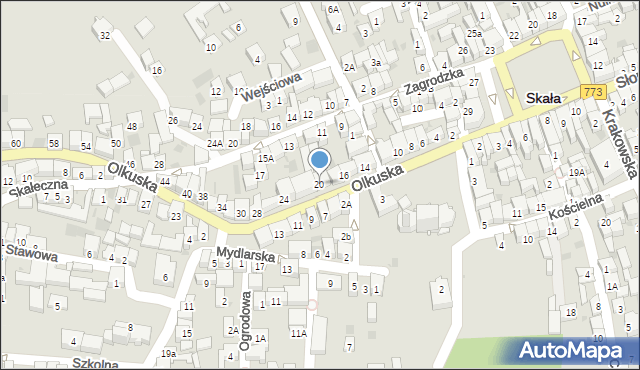 Skała, Olkuska, 20, mapa Skała