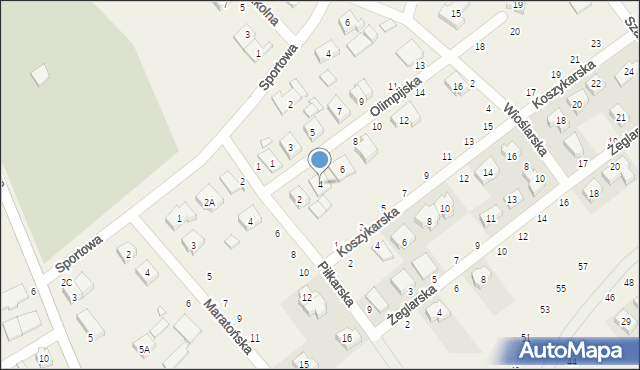 Skórzewo, Olimpijska, 4, mapa Skórzewo