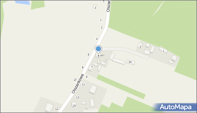 Skrzeszew, Olszankowa, 5, mapa Skrzeszew