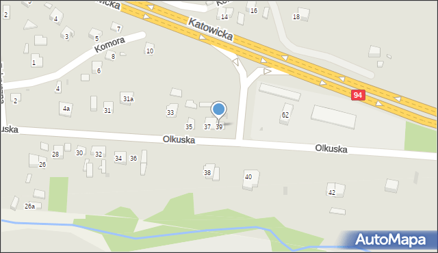 Sławków, Olkuska, 39, mapa Sławków