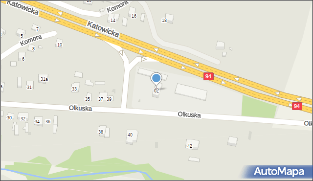 Sławków, Olkuska, 62, mapa Sławków