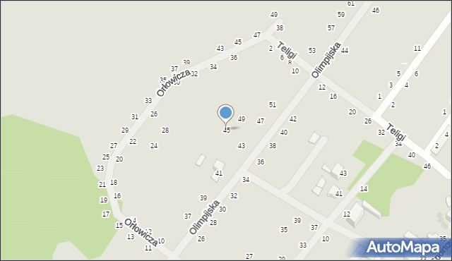 Słupsk, Olimpijska, 45, mapa Słupska