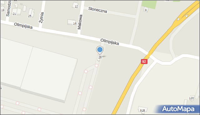 Sochaczew, Olimpijska, 16, mapa Sochaczew