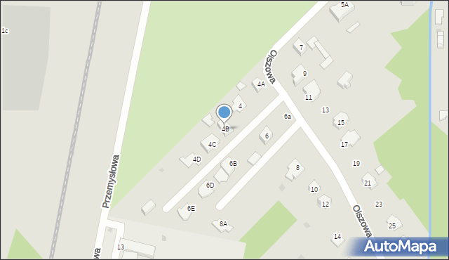 Sokołów Podlaski, Olszowa, 4B, mapa Sokołów Podlaski
