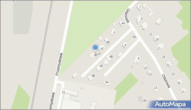 Sokołów Podlaski, Olszowa, 4D, mapa Sokołów Podlaski