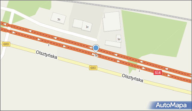 Sorkwity, Olsztyńska, 3a, mapa Sorkwity