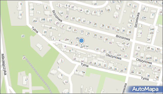 Sosnowiec, Olszynowa, 12, mapa Sosnowca