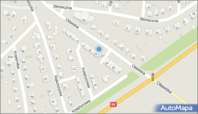 Środa Śląska, Oławska, 22, mapa Środa Śląska