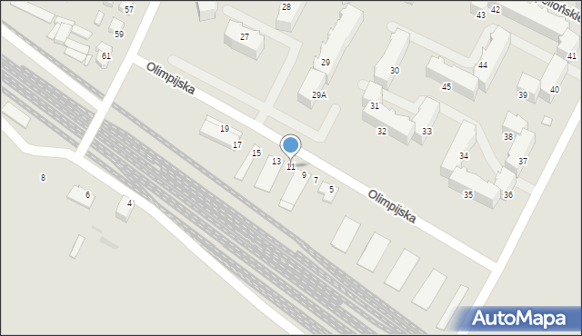 Środa Wielkopolska, Olimpijska, 11, mapa Środa Wielkopolska