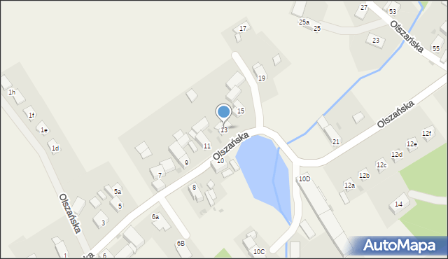 Stanowice, Olszańska, 13, mapa Stanowice