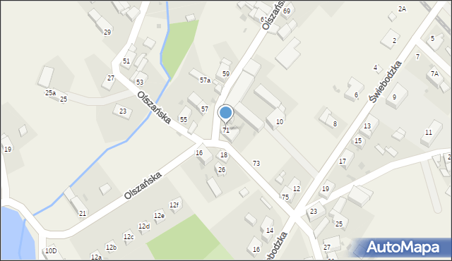 Stanowice, Olszańska, 71, mapa Stanowice