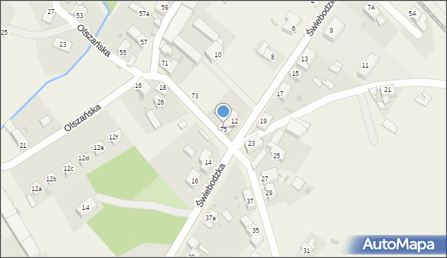 Stanowice, Olszańska, 75, mapa Stanowice
