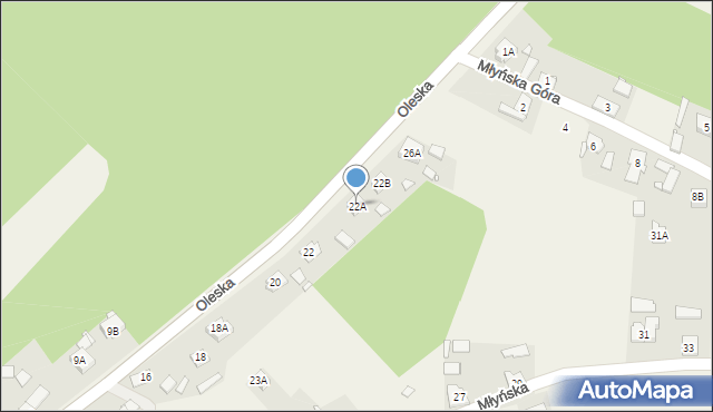 Stare Budkowice, Oleska, 22A, mapa Stare Budkowice