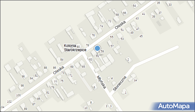Starokrzepice, Oleska, 61, mapa Starokrzepice