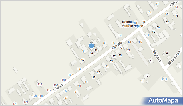 Starokrzepice, Oleska, 94, mapa Starokrzepice
