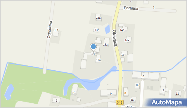 Stary Śleszów, Oławska, 11, mapa Stary Śleszów