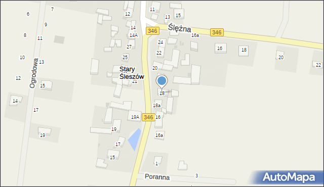 Stary Śleszów, Oławska, 18, mapa Stary Śleszów