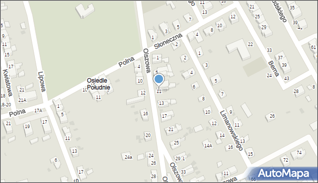 Strzegom, Olszowa, 11, mapa Strzegom