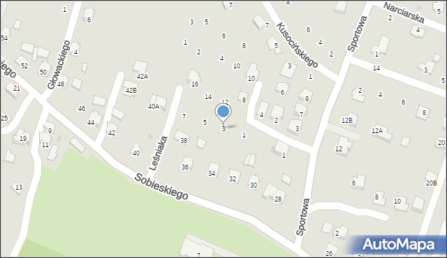 Strzyżów, Olimpijska, 3, mapa Strzyżów