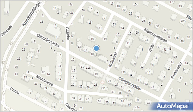 Świdnik, Olimpijczyków, 20, mapa Świdnika