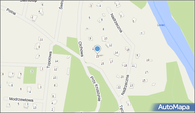 Świniotop, Olchowa, 13, mapa Świniotop