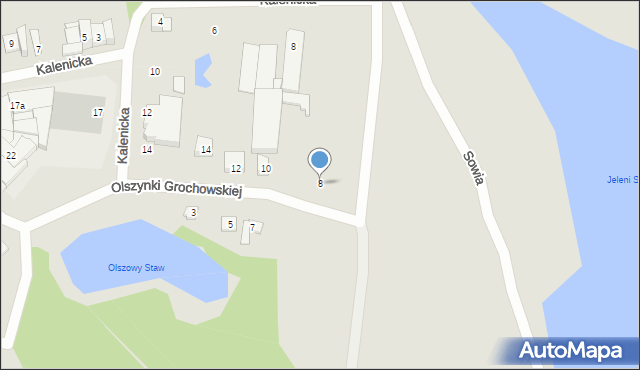 Szczecin, Olszynki Grochowskiej, 8, mapa Szczecina