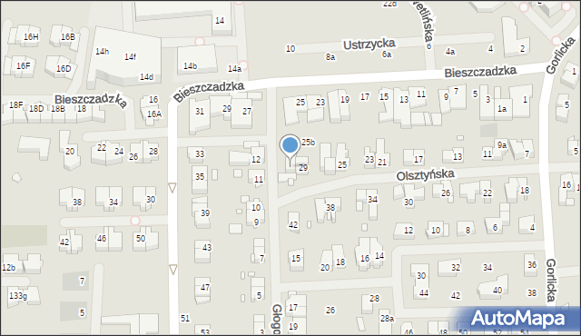 Szczecin, Olsztyńska, 31, mapa Szczecina