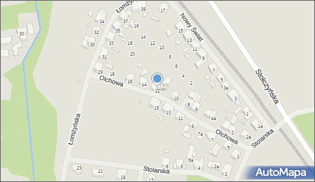 Szczecin, Olchowa, 12, mapa Szczecina