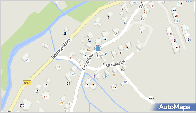 Szczyrk, Olimpijska, 11, mapa Szczyrk