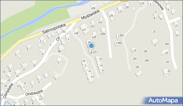 Szczyrk, Olimpijska, 1f, mapa Szczyrk