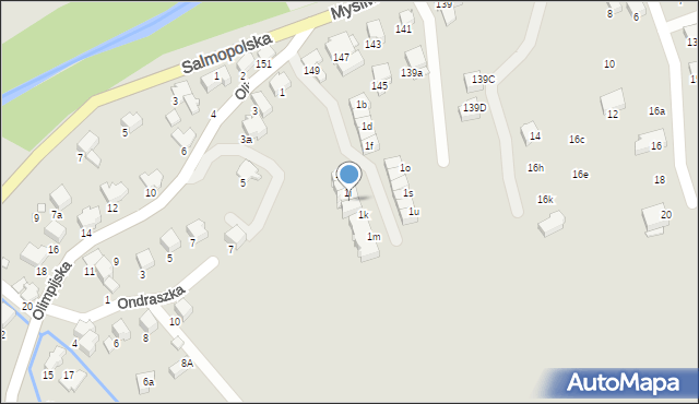 Szczyrk, Olimpijska, 1j, mapa Szczyrk
