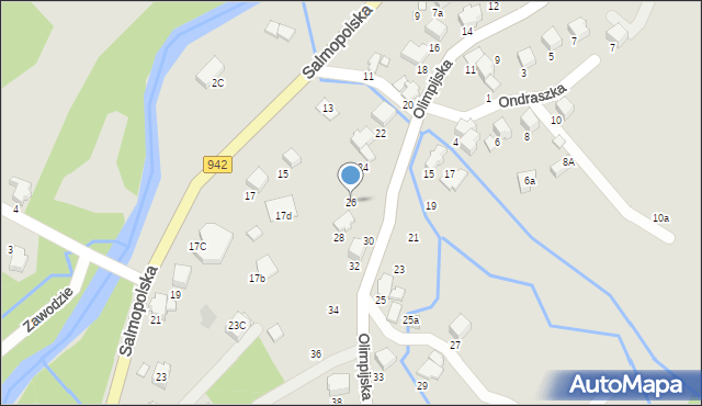 Szczyrk, Olimpijska, 26, mapa Szczyrk