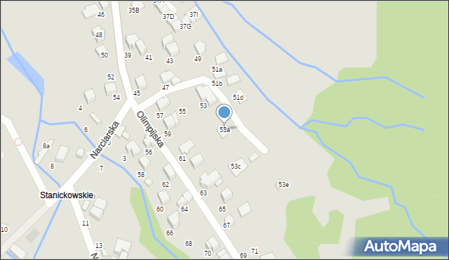 Szczyrk, Olimpijska, 53a, mapa Szczyrk