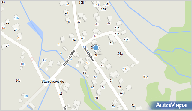 Szczyrk, Olimpijska, 59, mapa Szczyrk