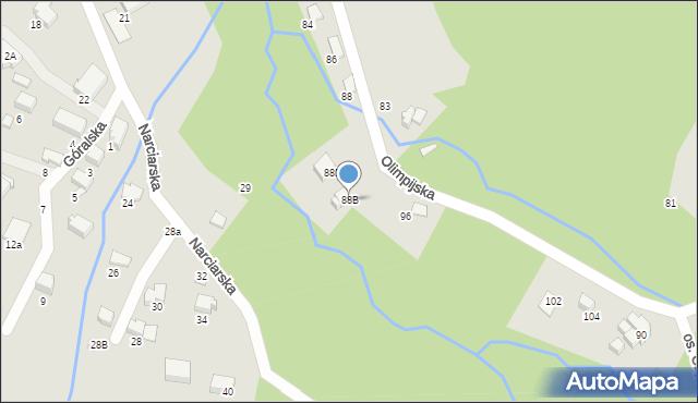 Szczyrk, Olimpijska, 88B, mapa Szczyrk