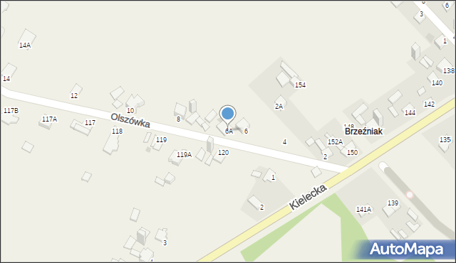 Szewna, Olszówka, 6A, mapa Szewna