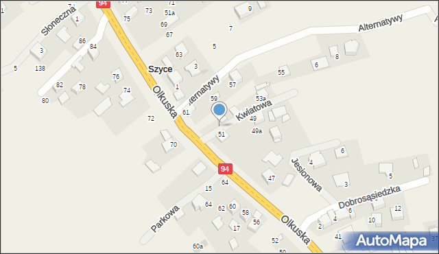 Szyce, Olkuska, 53, mapa Szyce