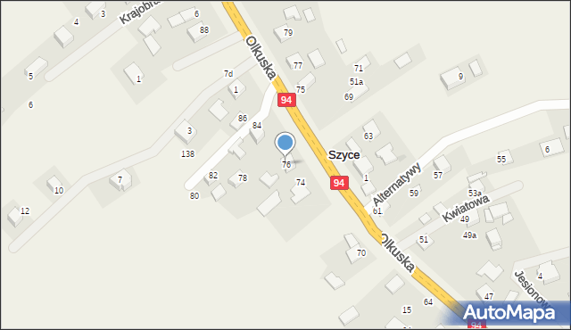 Szyce, Olkuska, 76, mapa Szyce