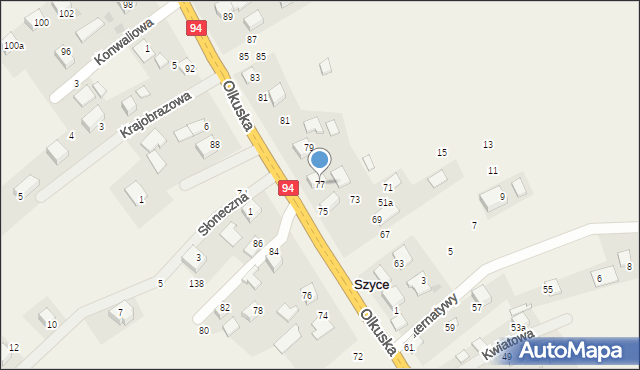 Szyce, Olkuska, 77, mapa Szyce