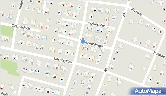 Tarnów, Olszewskiego Władysława, 8, mapa Tarnów