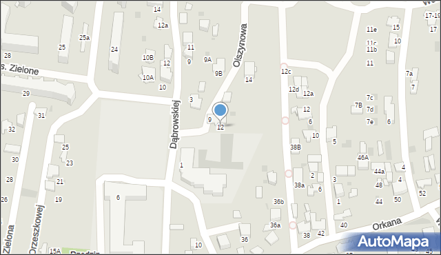 Tarnów, Olszynowa, 12, mapa Tarnów