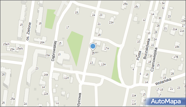 Tarnów, Olszynowa, 15, mapa Tarnów